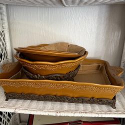 Renaissance Gold Casserole And Rectangular Baker Dish