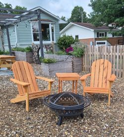 Adirondack chairs and table