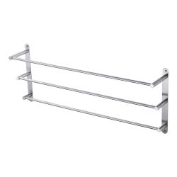 32 in. Brushed Nickel 3-Tier Wall Mounted Towel Rack with Mounting Hardware in Stainless Steel