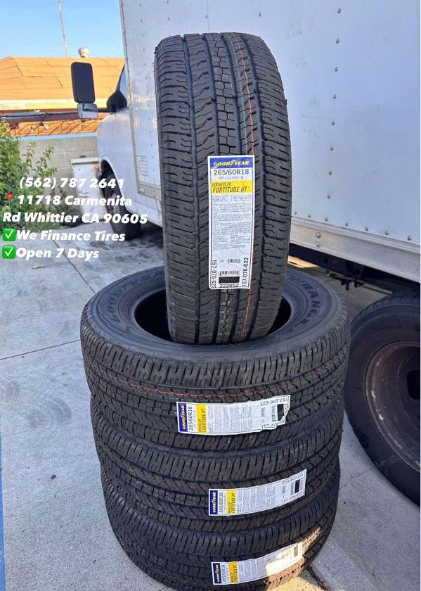 265/60R18 Goodyear Wrangler Fortitude Set of Tires Installed and Balanced Set de Llantas Nuevas Instaladas y Balanceadas