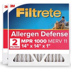 2-Pack Filtrete 14x14x1 Air Filter Allergen NEW