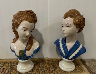 Large ceramic Bust pair perfect condition