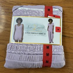 NWT Live2lounge Women's 4pcs pointelle lounge Set Size M