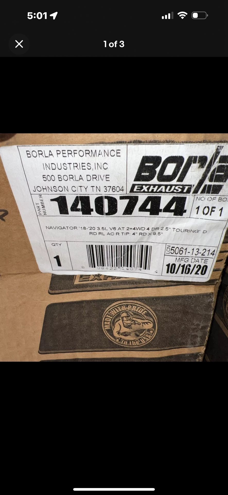 Borla Exhaust For A 2018 Lincoln Navigator Standard Body