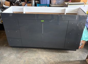Never used! Glossy Gray Double Bathroom Vanity Set