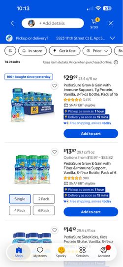 48 bottles of PediaSure Grow & Gain Vanilla Shake Bottles Bulk Lot