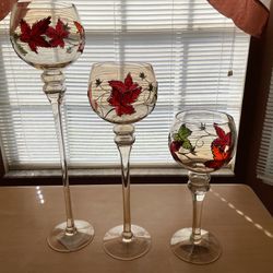 Glass Candle Holders 