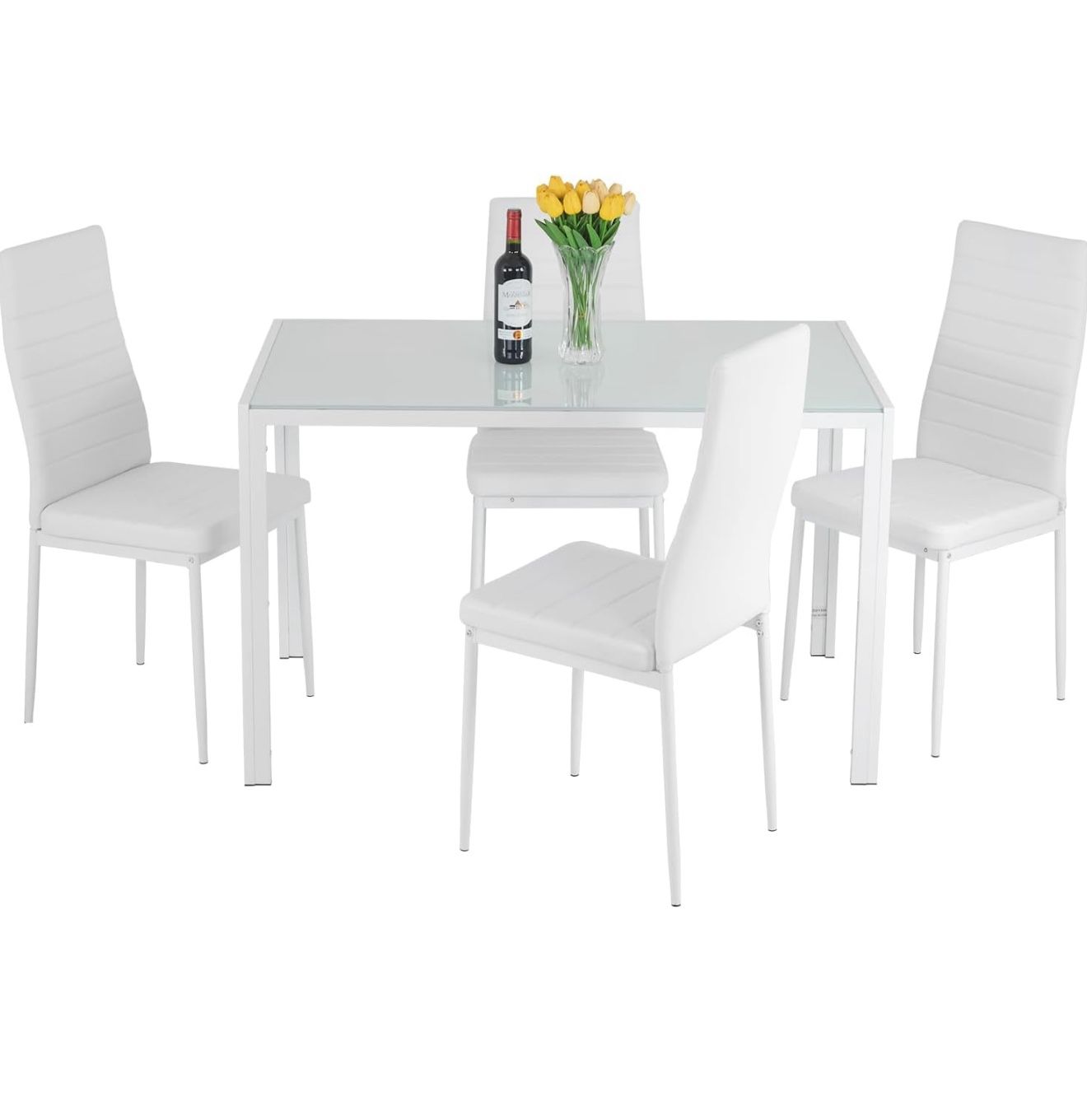 Brand New White Glass Dining Table
