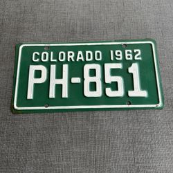 1962 Colorado Motorcycle License Plate
