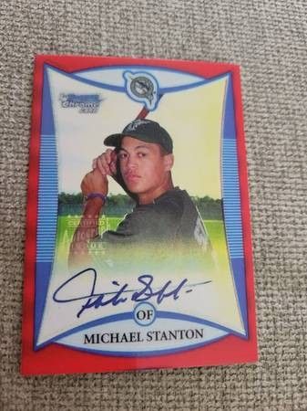 2008 BOWMAN CHROME GIUANCARLO MICHAEL STANTON AUTO ROOKIE RC florida marlins /YANKEES
