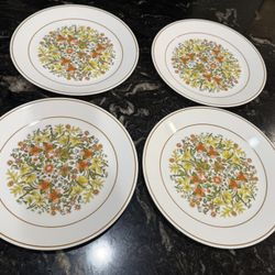 Set of 4 Corelle Indian Summer 10 1/4" Dinner Plates (B045)