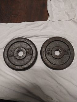 6 Lb.   Iron  Disc  Weight   Plates  for  Home  Gym  &  Professional  Use