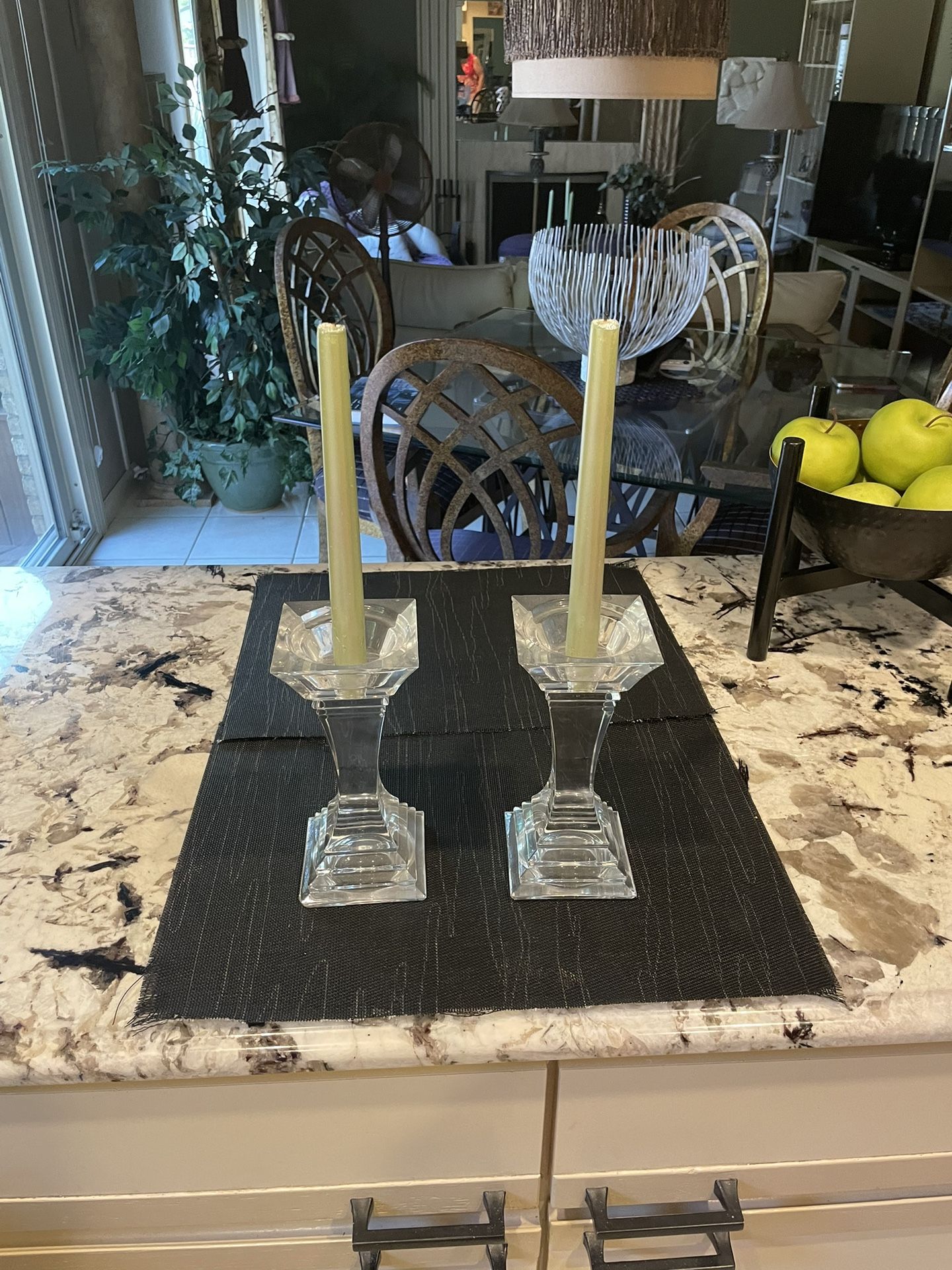 2 Crystal Candle Holders. $8.00 for Both. Originally $12.99 Each