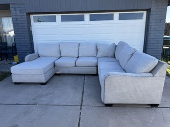 Light Gray Sectional Sofa Couch Sala 