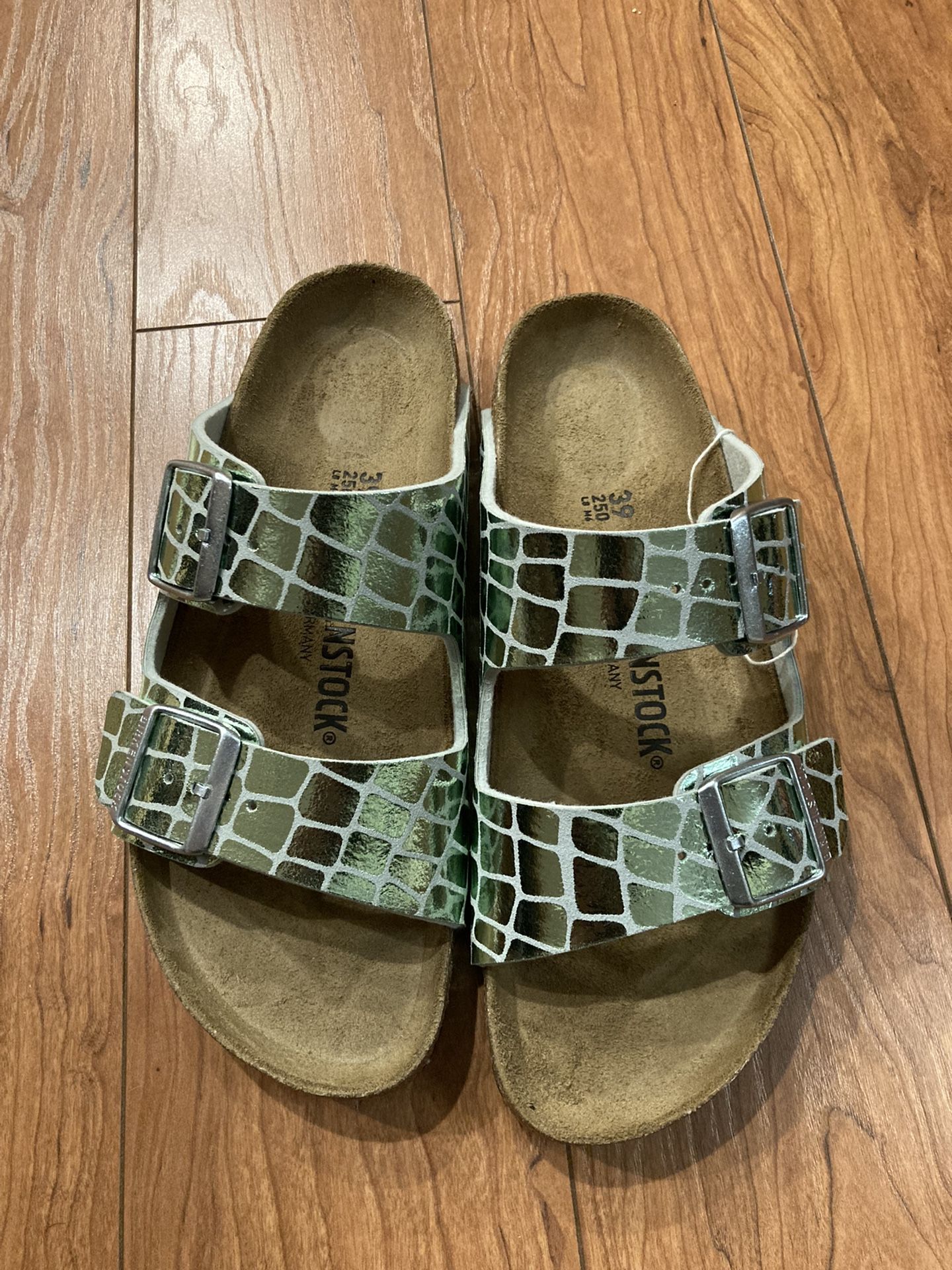 BIRKENSTOCK Arizona Micro Fibre Gator Gleam Mineral Sandals EU 39 / US 8 NEW