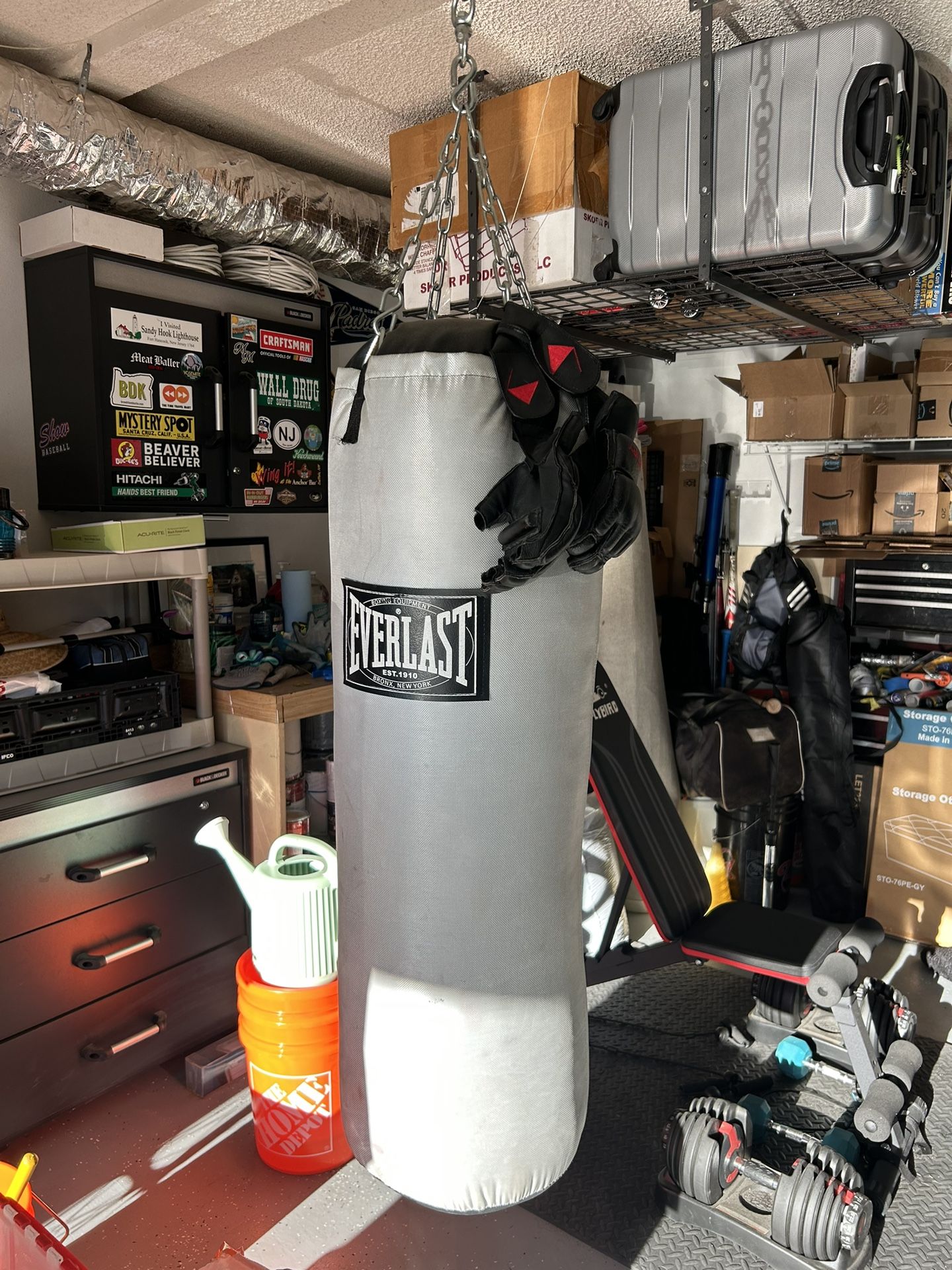 Everlast Heavy Bag and Gloves