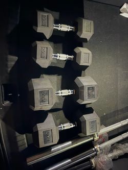 New 50 and 20 lb dumbbells and used 55 and 25 lb.