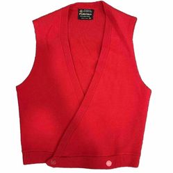 Vintage Puritans Womens Vest 100% Virgin Wool Red Made in USA Size M