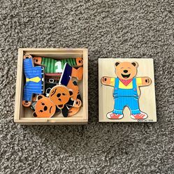 Melissa & Doug  Boy Wooden Bear Dress Up Puzzle Mix and Match