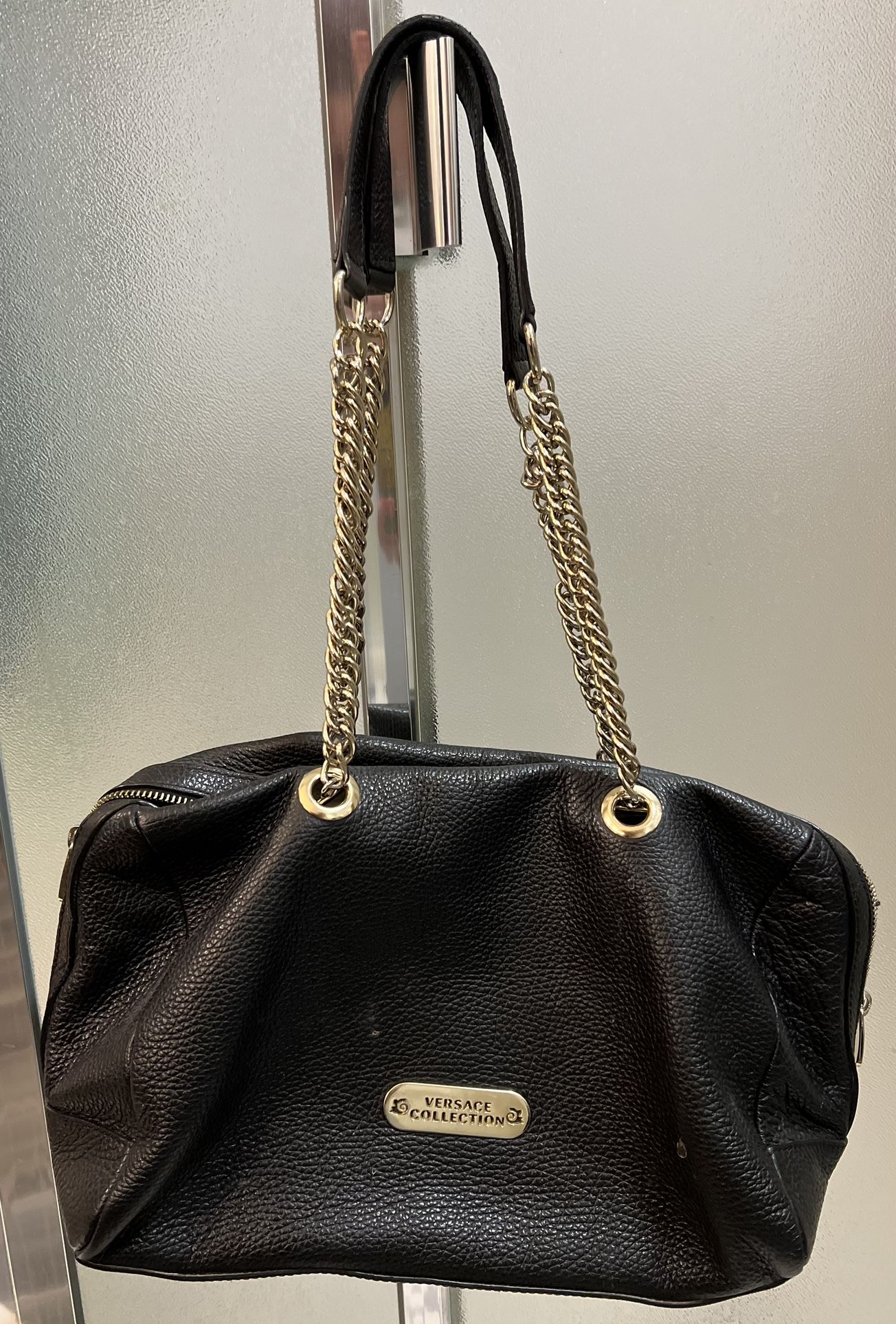 Versace collection, black leather bag