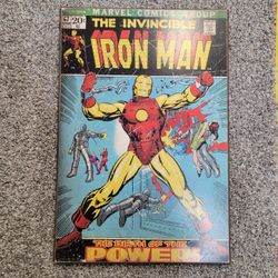 Invincible Iron Man Silver Buffalo LlLLC Marvel 2015 Wooden Picture Of The Comic