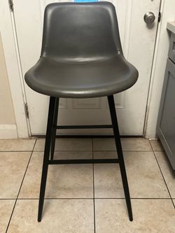Bar stools leather grey black tall