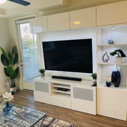 White IKEA customizable Entertainment Center 