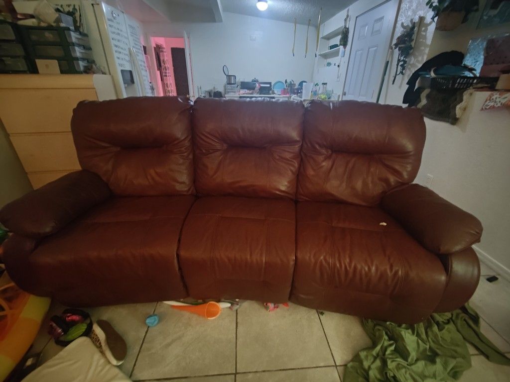 3 Seat Leather Couch