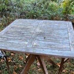 Teak Wood Small Table W Chairs 