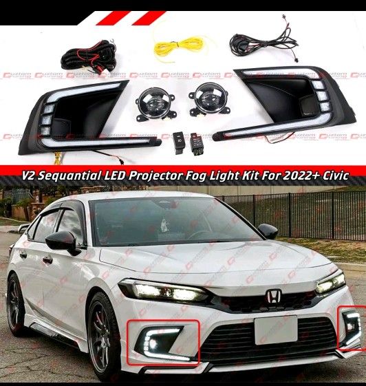 2022-2025 Honda Civic Foglights With Drl