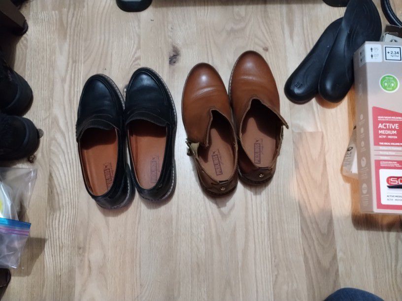 Two Pairs of Loafers, Both Pikolinos. 