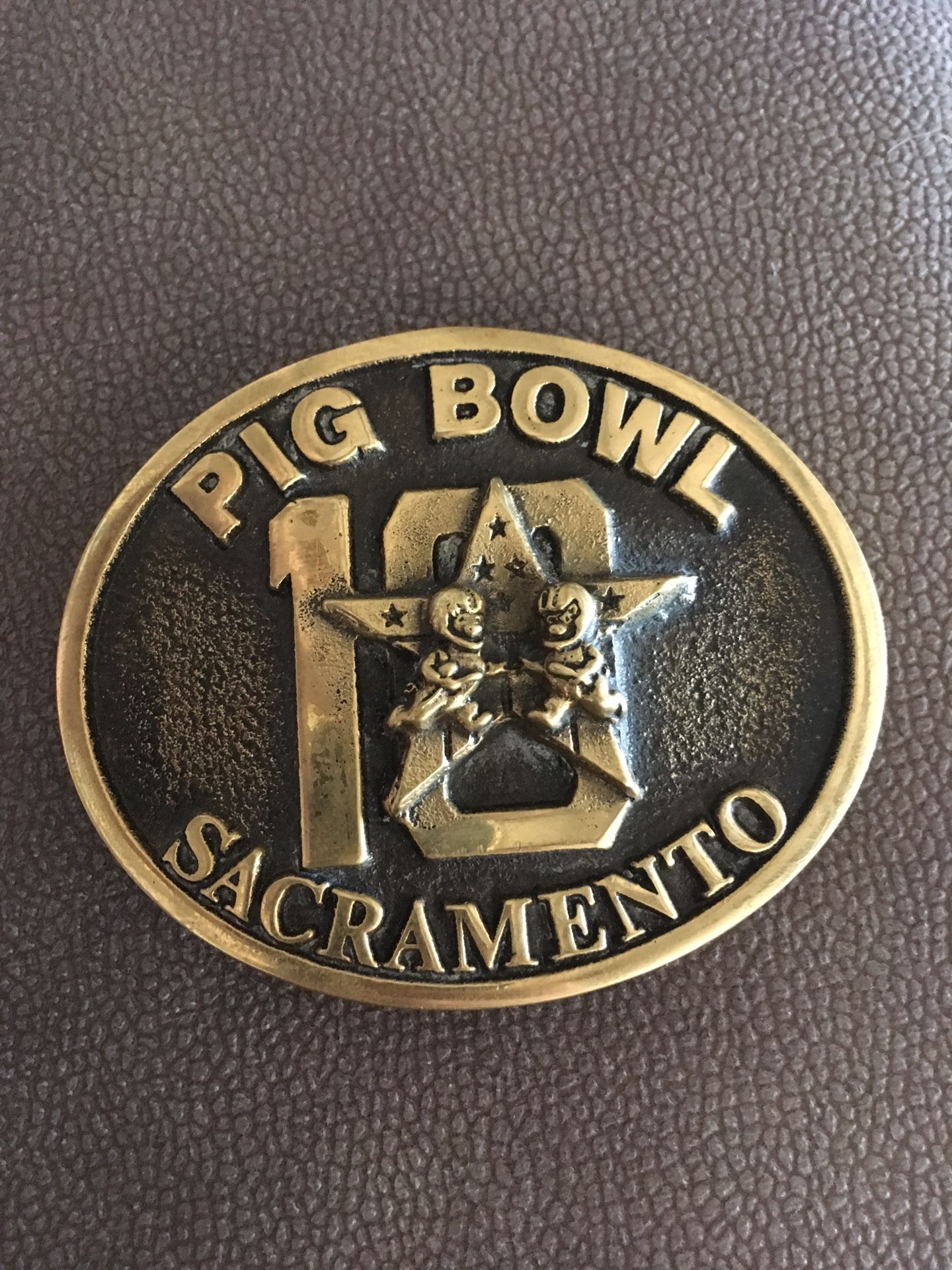 1984 Sacramento Pig Bowl 10 Solid Brass Buckle for Sale in Folsom, CA