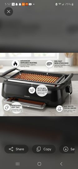 Philips Indoor Infrared Smoke-Less Grill