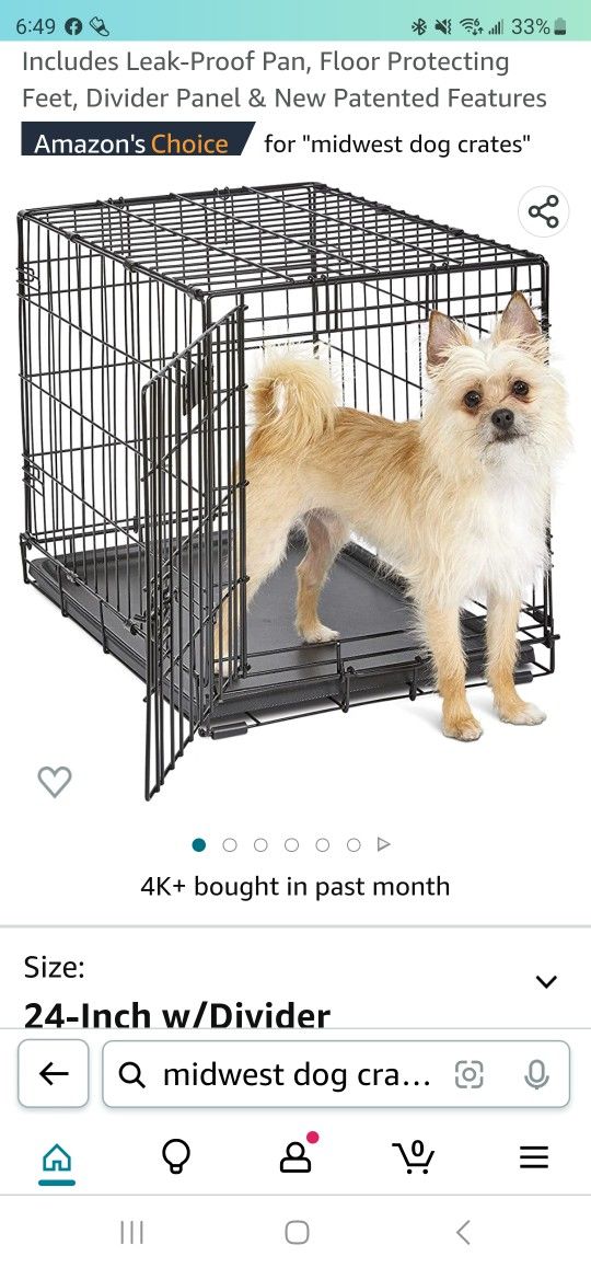24in Dog  Crate With Divider