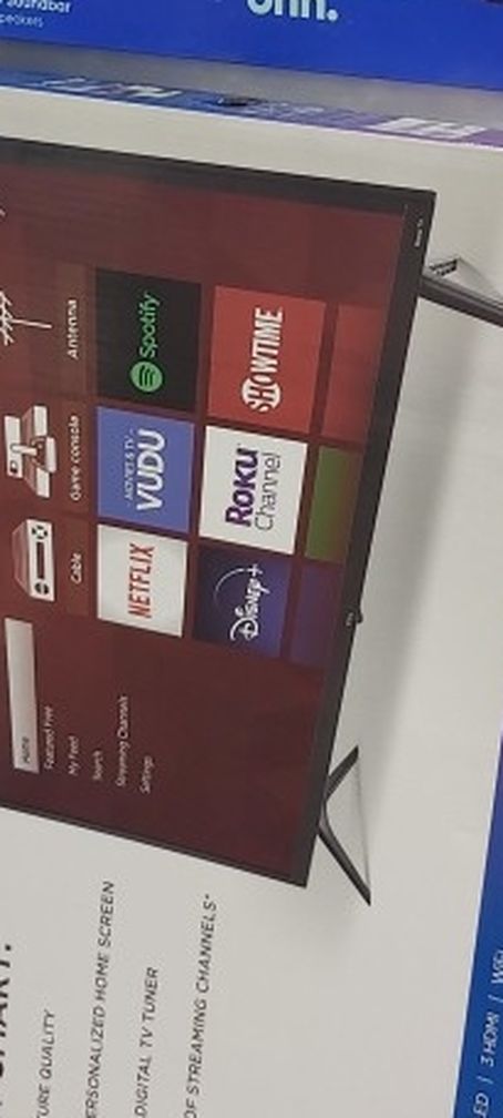 32" SMART ROKU TV AND 16" SOUND BAR BLUETOOTH $190