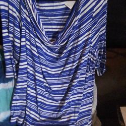 Lane Bryant Top Blue/White NWT 22/24