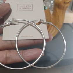 Silver Hoop Earrings 