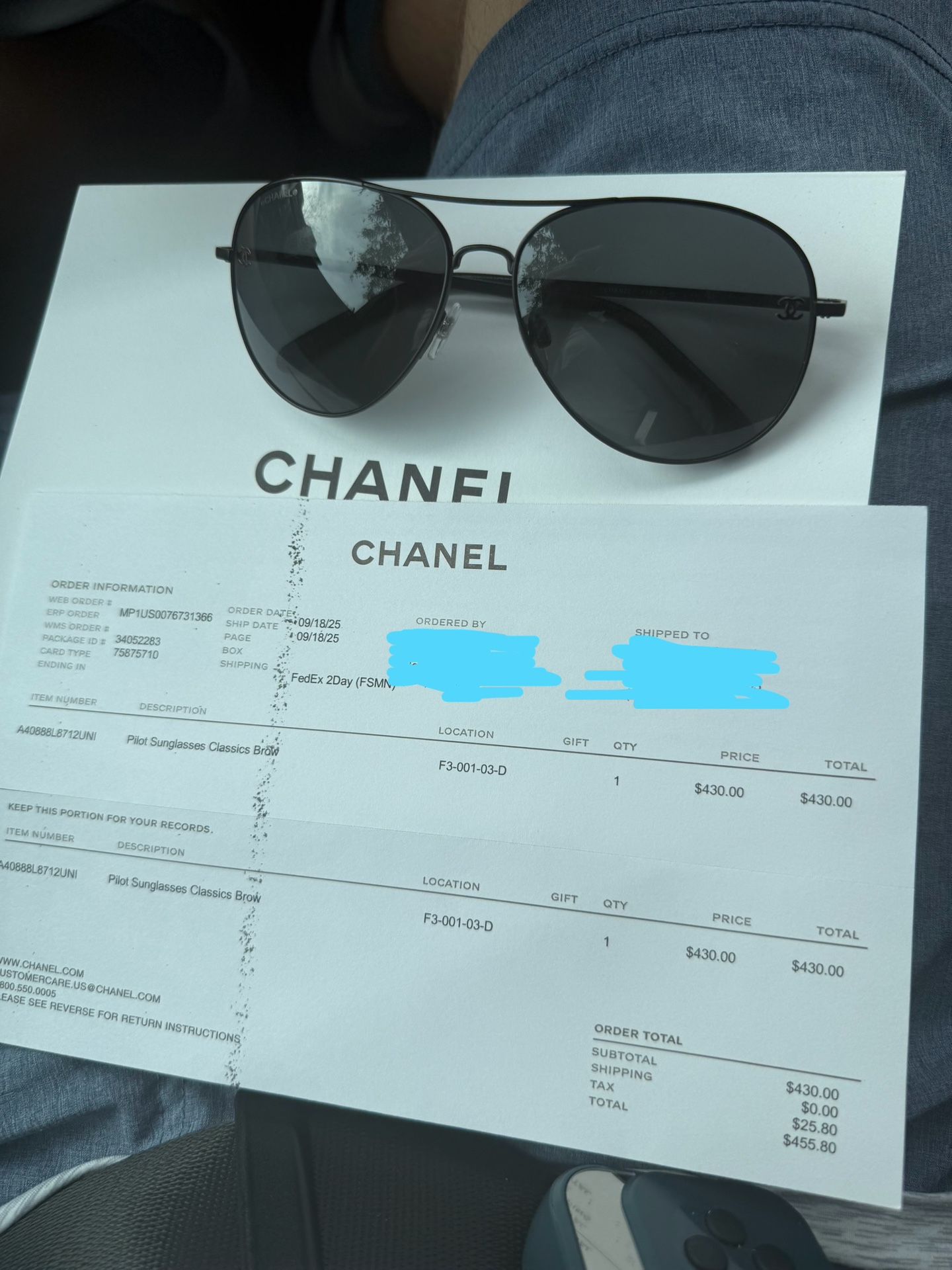 Chanel pilot Aviator Sunglasses - Brand New Tags Receipt Etc (msrp $430)
