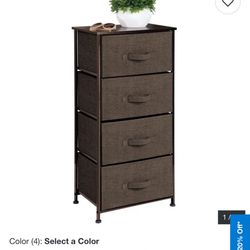 Brown Drawers. Dark Faux Wood And Metal Frame