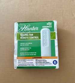 HUNTER - Universal 3 Speed Damp Rated Ceiling Fan Handheld Remote Control White