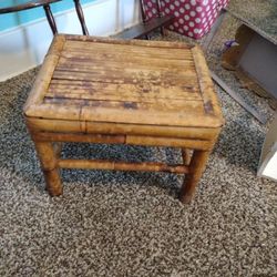 Bamboo Rattan Stool Table