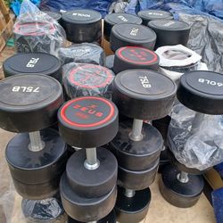 Polyurethane Dumbbell Pairs 85 90 95 lbs, New 