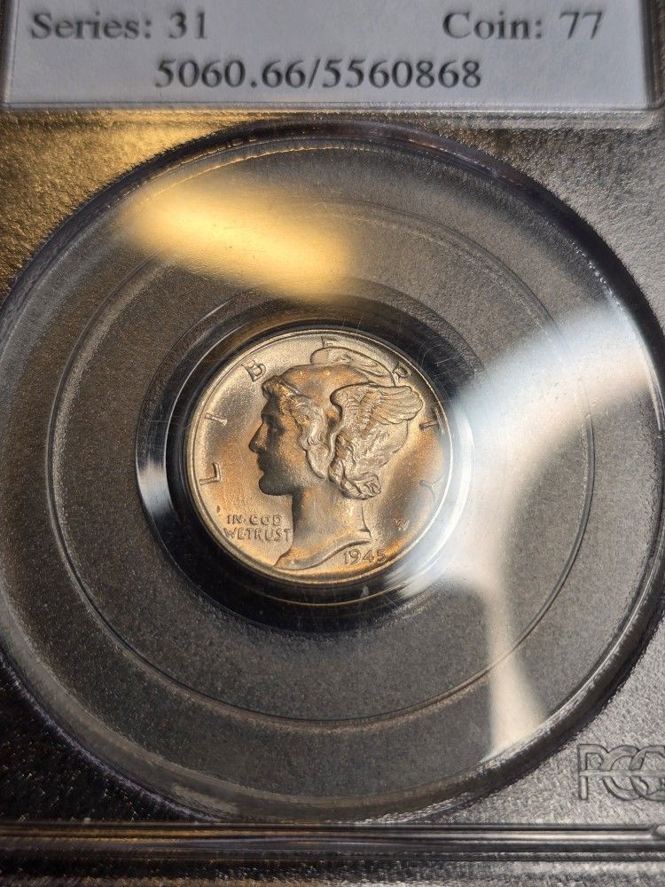 1945 S Mercury Dime pcgs 