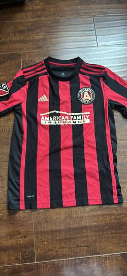 Adidas Atlanta United FC Jersey Red/Blk Stripe Youth M MLS Soccer