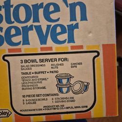 Store & Server VTG Serving RELISH TRAY Handle Spoons & Airtight Lids