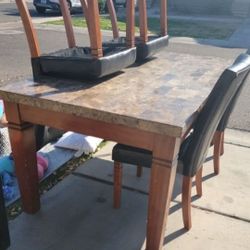 Granite Top Dining Table 