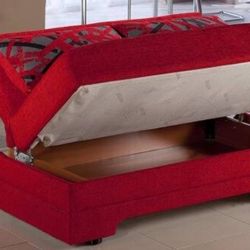BELLONA TWIST STORY RED LOVESEAT SLEEPER