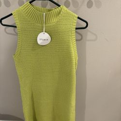 Green Sleeveless Sweater Dress 