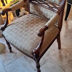 Solid Wood Framed, Upholstered Chair.