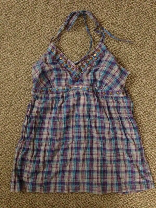 Plaid Mudd Halter Top